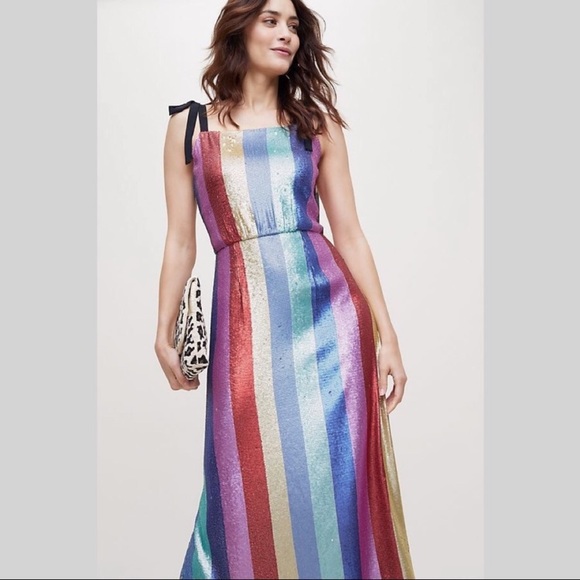Rixo London Dresses & Skirts - NWT RIXO London • Tessa Rainbow Sequin Midi Dress